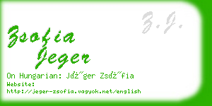 zsofia jeger business card